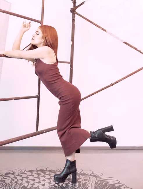 Vestido Midi Canelado